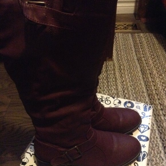 Bamboo oxblood knee high boots 7.5 - Picture 4 of 4